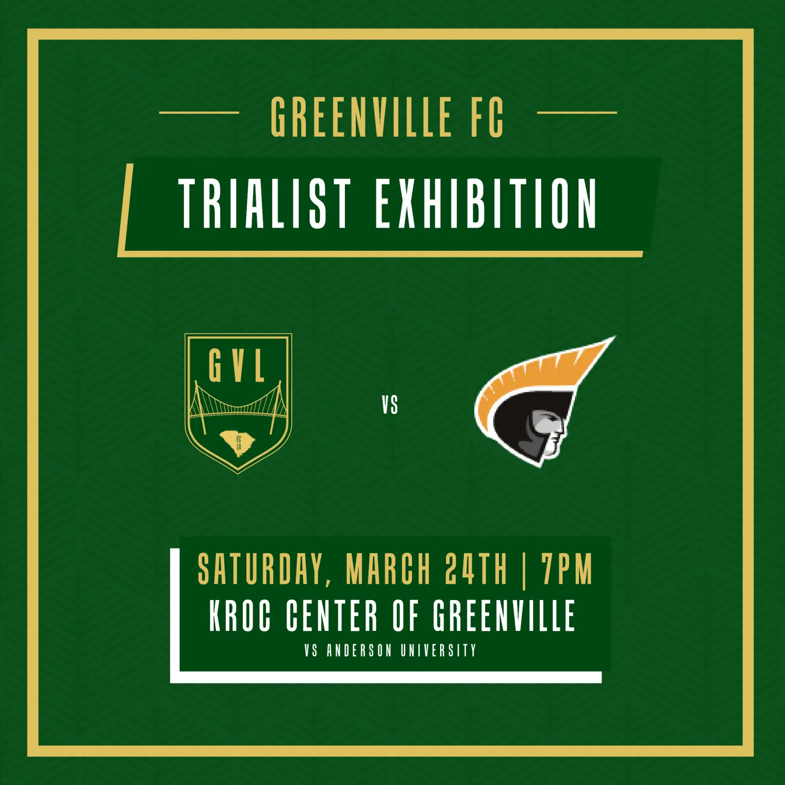 greenville EVENT ALERT: GREENVILLE FC TRIALIST EXHIBITION MATCH