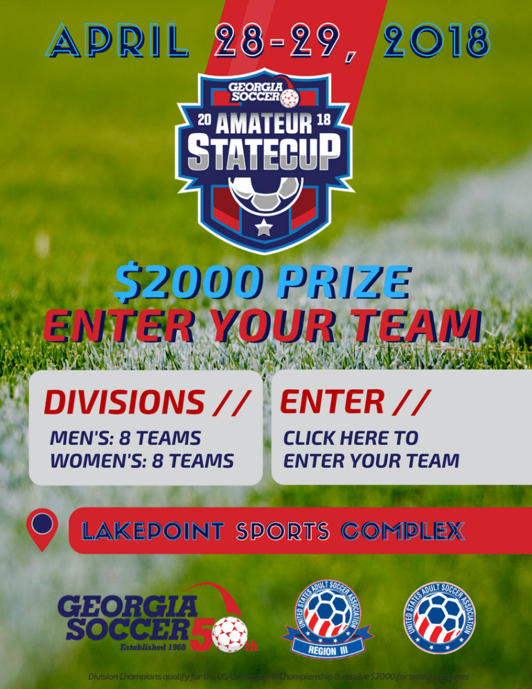 Enter Your Team in the Adult Soccer State Cup for a Chance to Win the