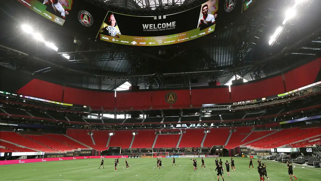 Reflection on an Empty Mercedes Benz Stadium