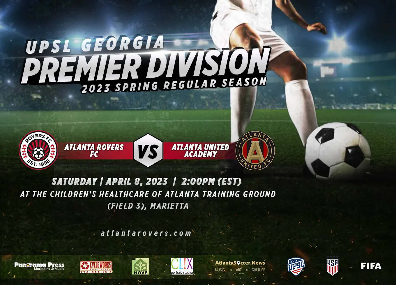 ASN FEATURED IMAGE UPSL Georgia Premier Division 2023 Regular Season ROVERS FC VS Atlanta United Academy 1360x980 1