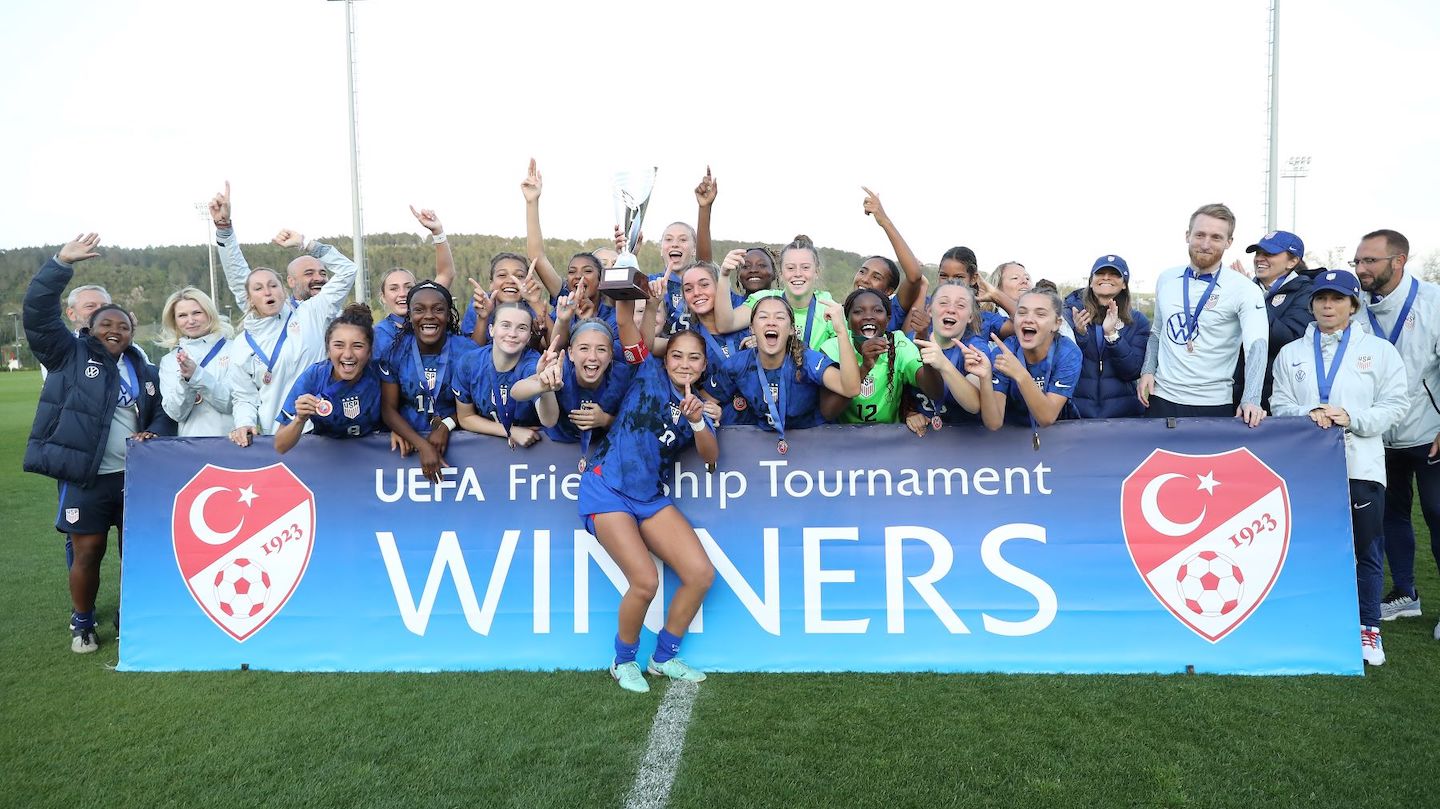 The United States U16 Women's National Team wins the UEFA Friendship